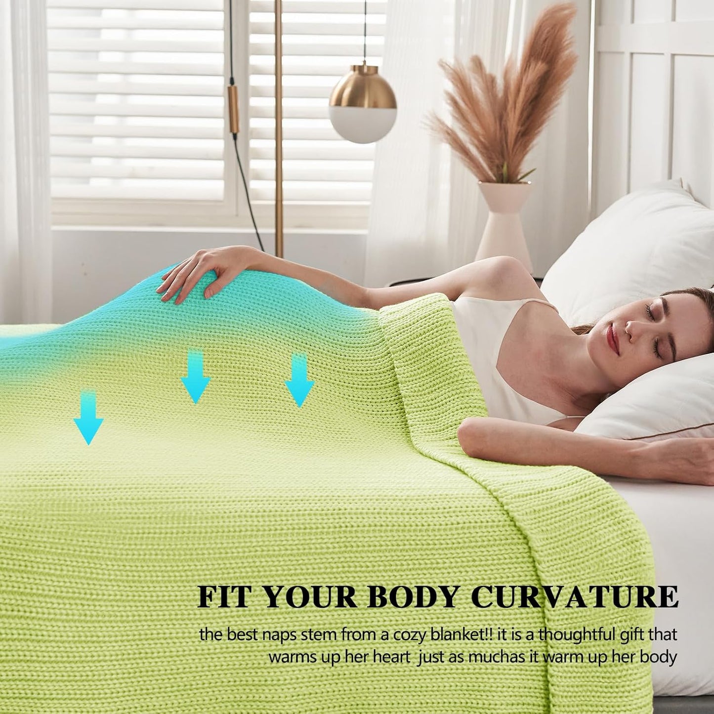 L'AGRATY Knitted Weighted Blanket - 60"x80" 20lbs Cooling Chunky Knit Heavy Blanket for Adults Braided Crochet Throw Thick Cable Yarn Knit Decorative No Beads Evenly Weighted Machine Washable