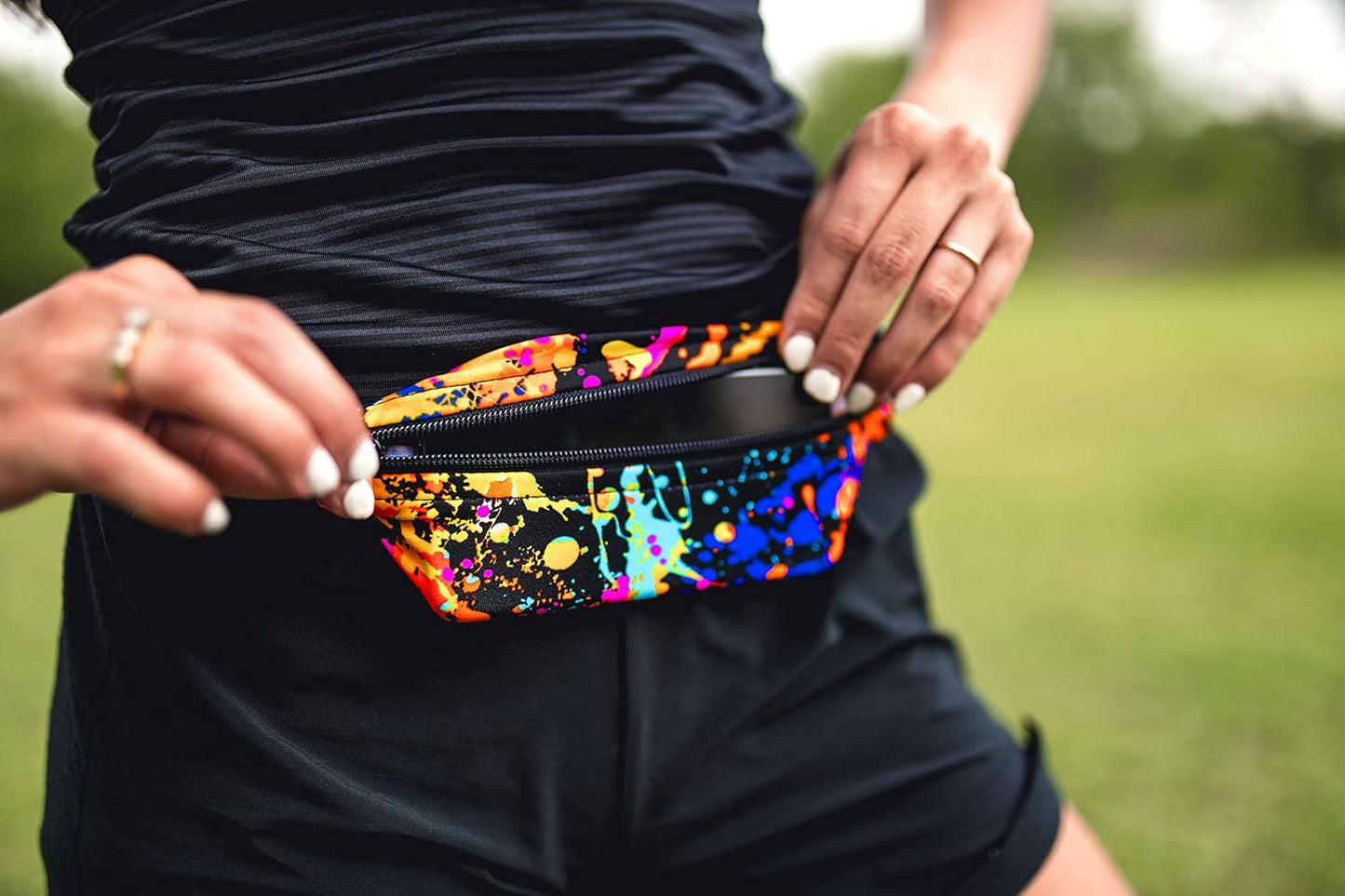 SPIbelt Running Belt for Women Men, Phone Holder for Running, Running Fanny Pack, Holder for Phone, Running Waist Pack, Adjustable Waist, [Fits All Phones]. Fuchsia with Black Zipper