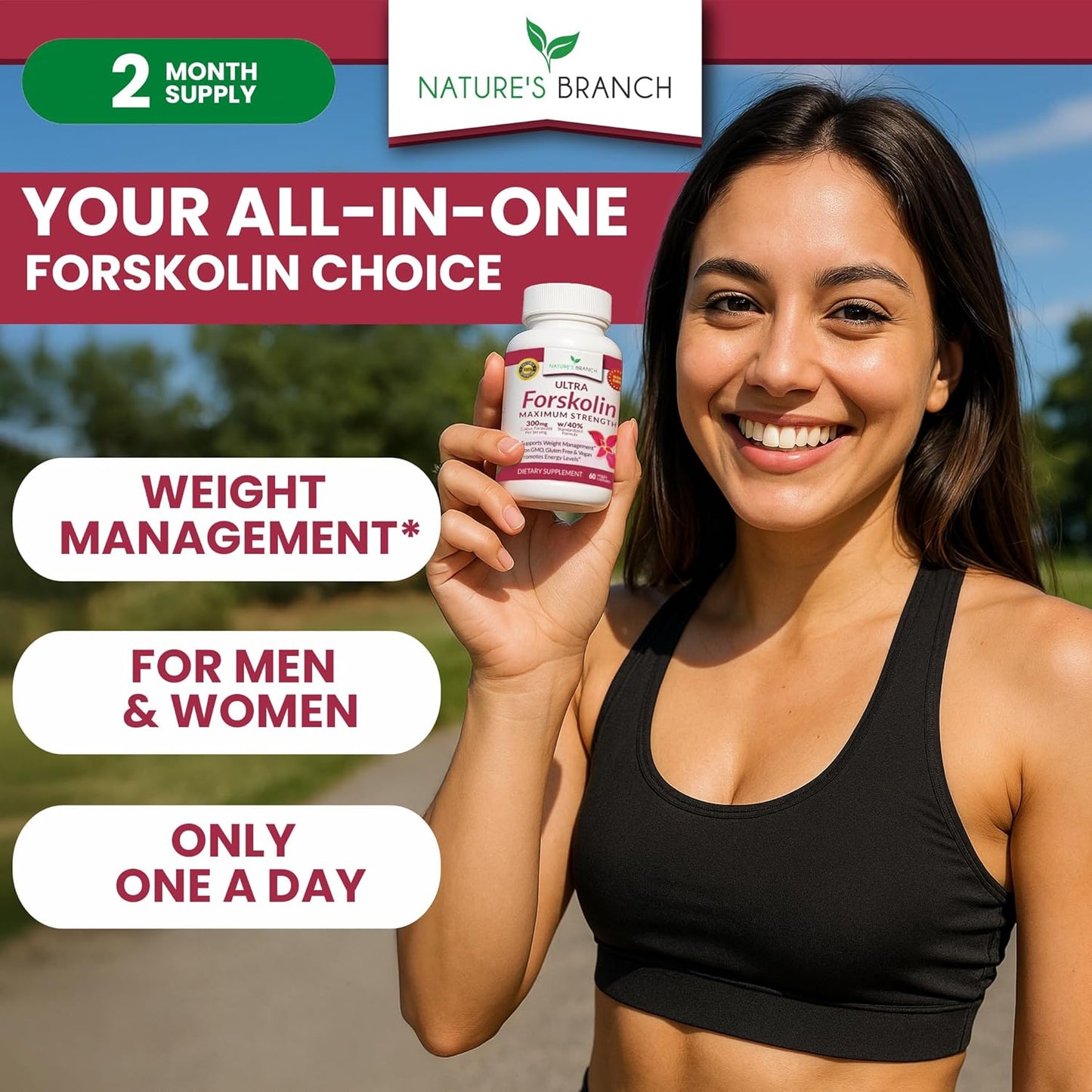 Ultra Pure Forskolin for Weight Management Maximum Strength | Coleus Forskohlii Root Extract Powder, 40% Standardized Lean Supplement for Men & Women | Premium Extreme Boost Complex - 60 Capsules