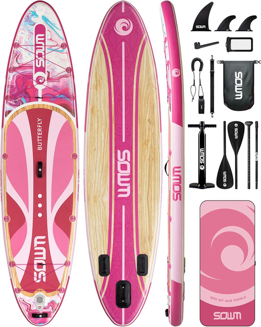 Inflatable Paddle Boards 11'x33'', Stand Up SUP Paddle Board Inflatable for Adults Youth, Extre Wide & Non-Slip Sup of All Skill Levels