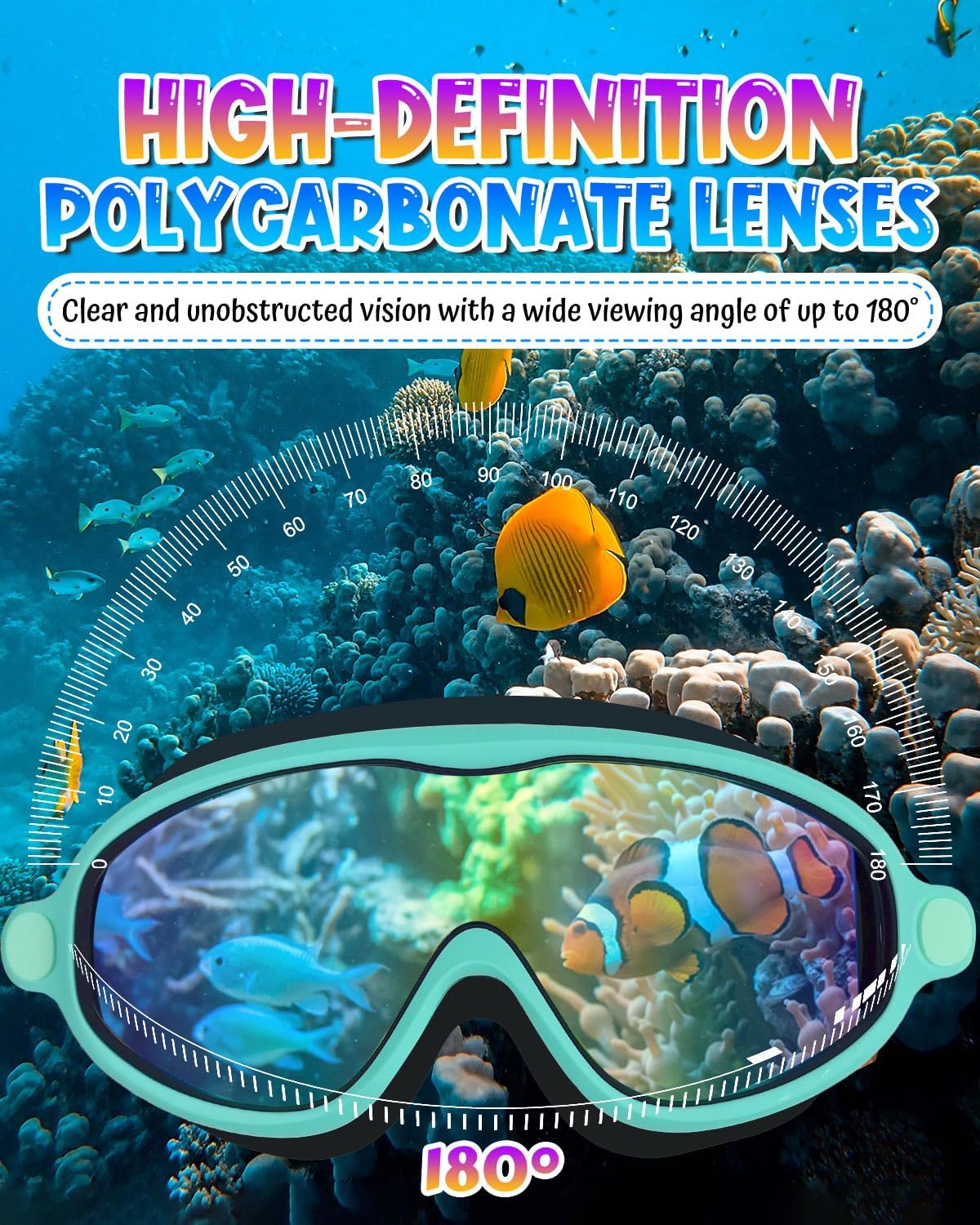 Rantizon Swim Goggles 2 Pack, Wide View Anti Fog&UV Swimming Goggles for Audlt, No Leaking Swim Glasses for Men Women Kids