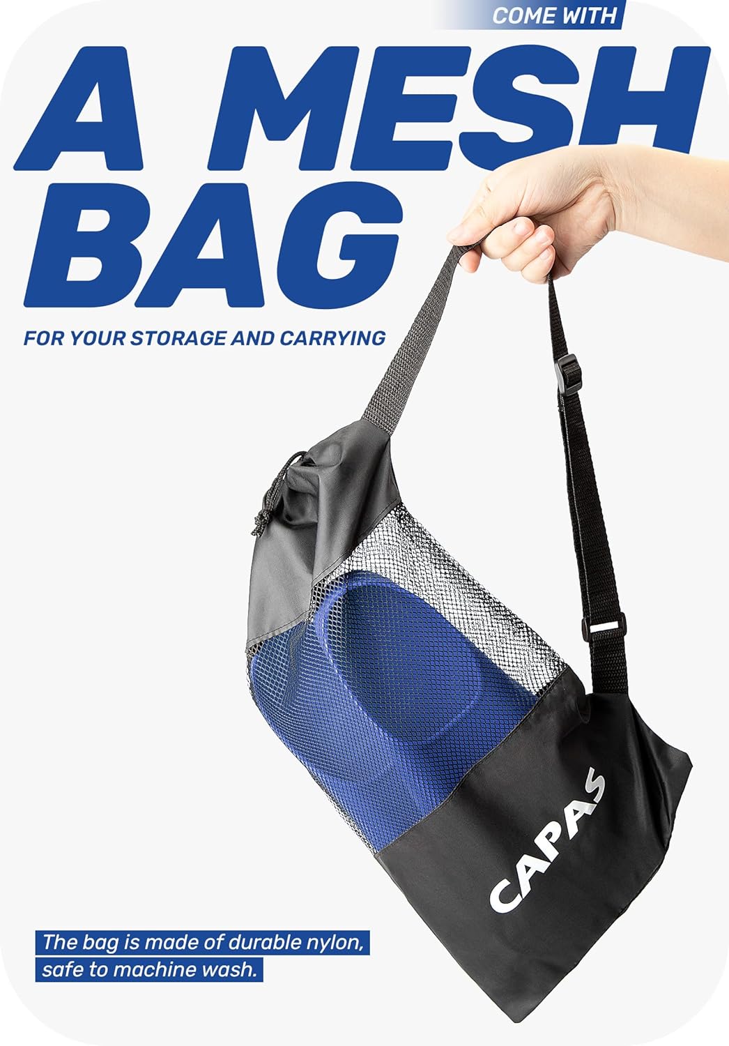 CAPAS Swim Training Fins Comfortable Silicone Lap Swimming Short Blade Floating Flippers with Mesh Bag for Adult Men Women Build Leg Strength