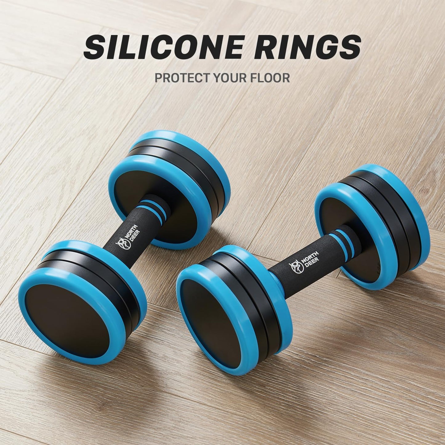 Northdeer V2.0 Upgraded Adjustable Steel Dumbbells 40LB / 60LB - 2 in 1 Dumbbell Barbell Set for Home Gym Workout - Compatible with V1.0 Dumbbells