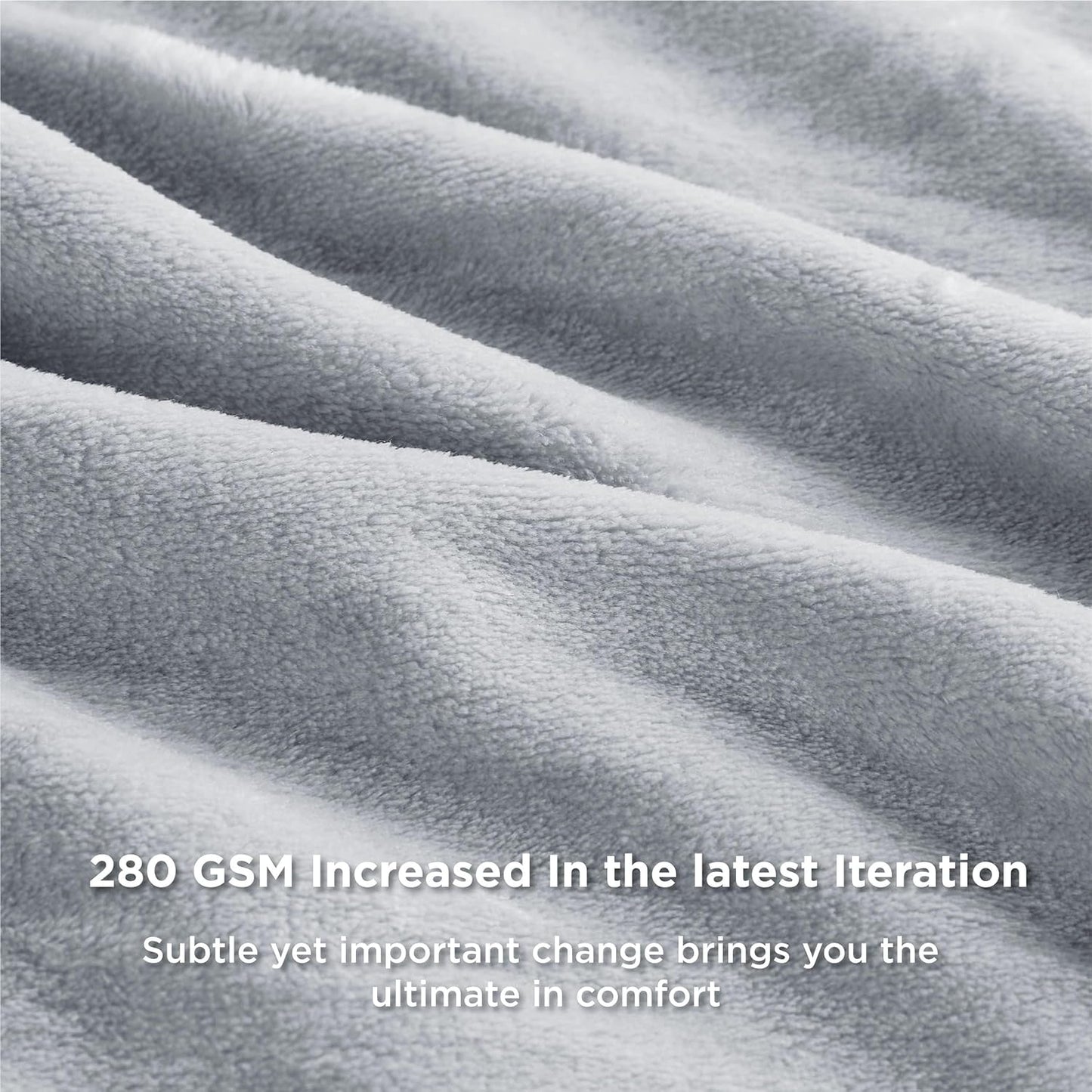 Bedsure Fleece Bed Blankets Full Size Light Grey - Soft Lightweight Plush Fuzzy Cozy Luxury Blanket Microfiber, 84x90 inches