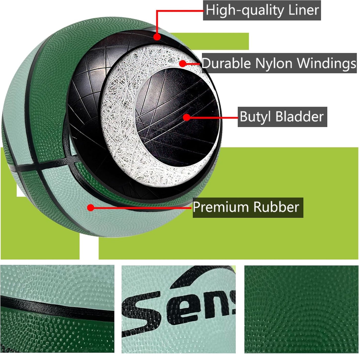 Senston Kids Basketball Balls Size 3/5/7 Basketballs Indoor Outdoor 27.5/29.5 inch Basketball Gifts for Kids/Girls/Boys