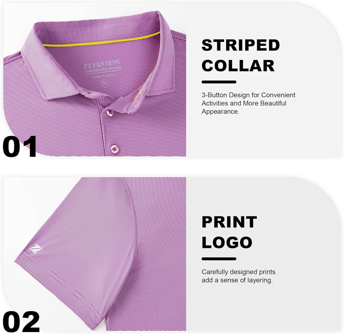 Mens Polo Shirts Short Casual Solid Stylish Dry Fit Performance Designed Collared Golf Polo Shirts for Men