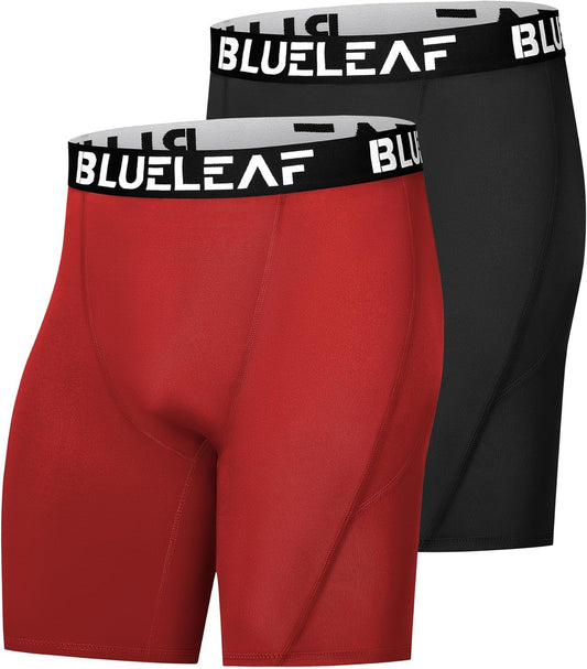 Blueleaf Men's Compression Shorts Sports Running Spandex Shorts Performance Athletic Workout Base Layer Underwear