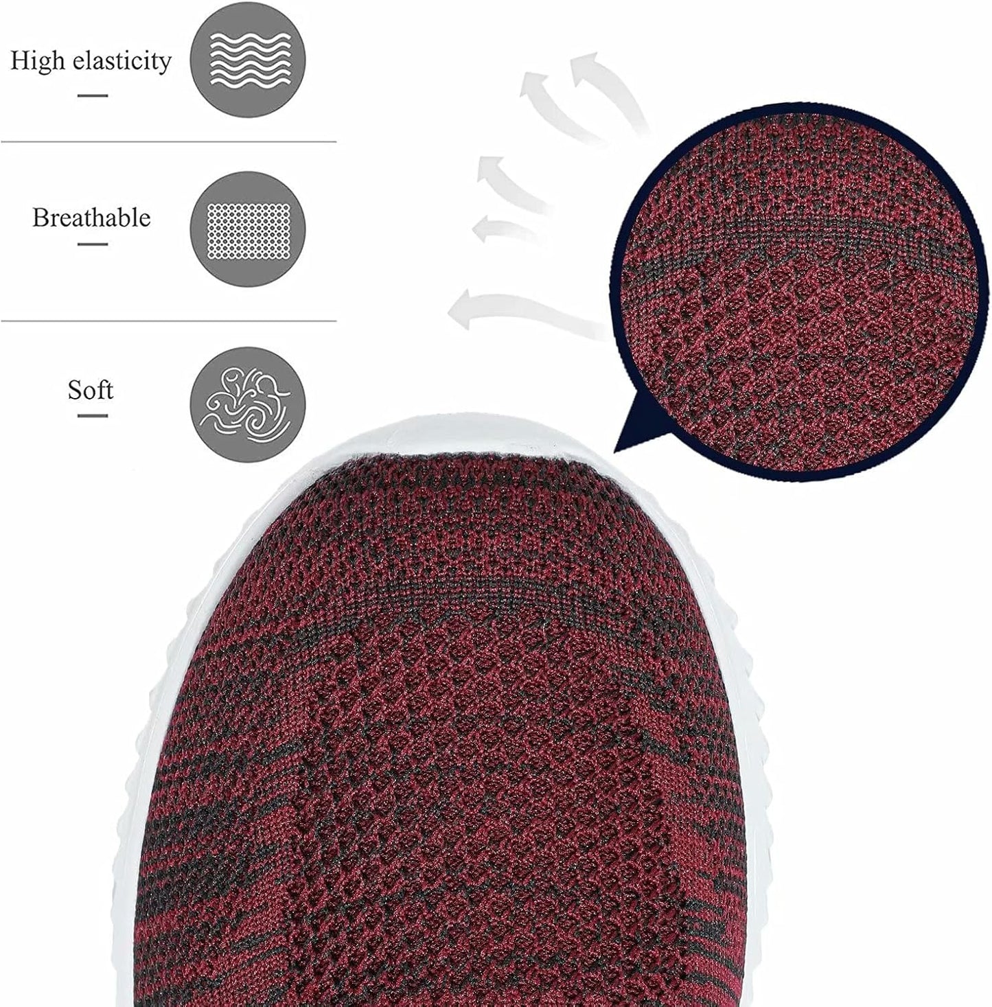 Mens Slip On Running Shoes Athletic Walking Trainers Lightweight Breathable Mesh Tennis Sneakers