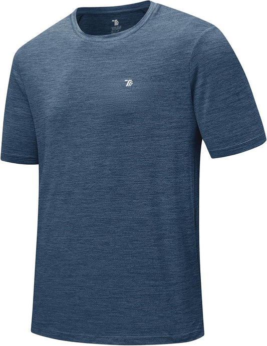 BGOWATU Men's Quick Dry Workout Athletic Shirts Lightweight Tennis Shirts for Men Running Gym Tops