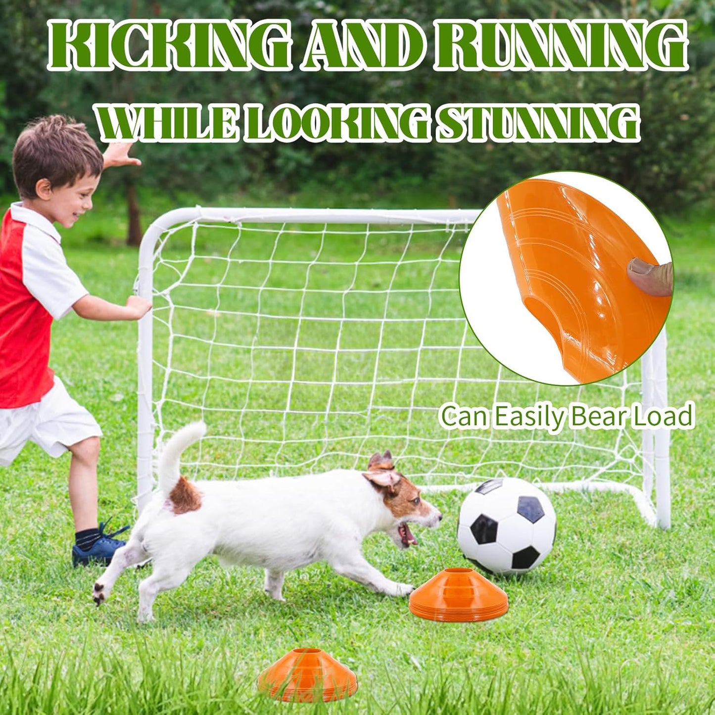60/30 Pack Soccer Training Cones - Agility Cones with Carry Bag, Sturdy Disc Cones for Sports Training, Soccer, Football, Basketball, Indoor Outdoor Sports, Festive Events, Field Cone Markers