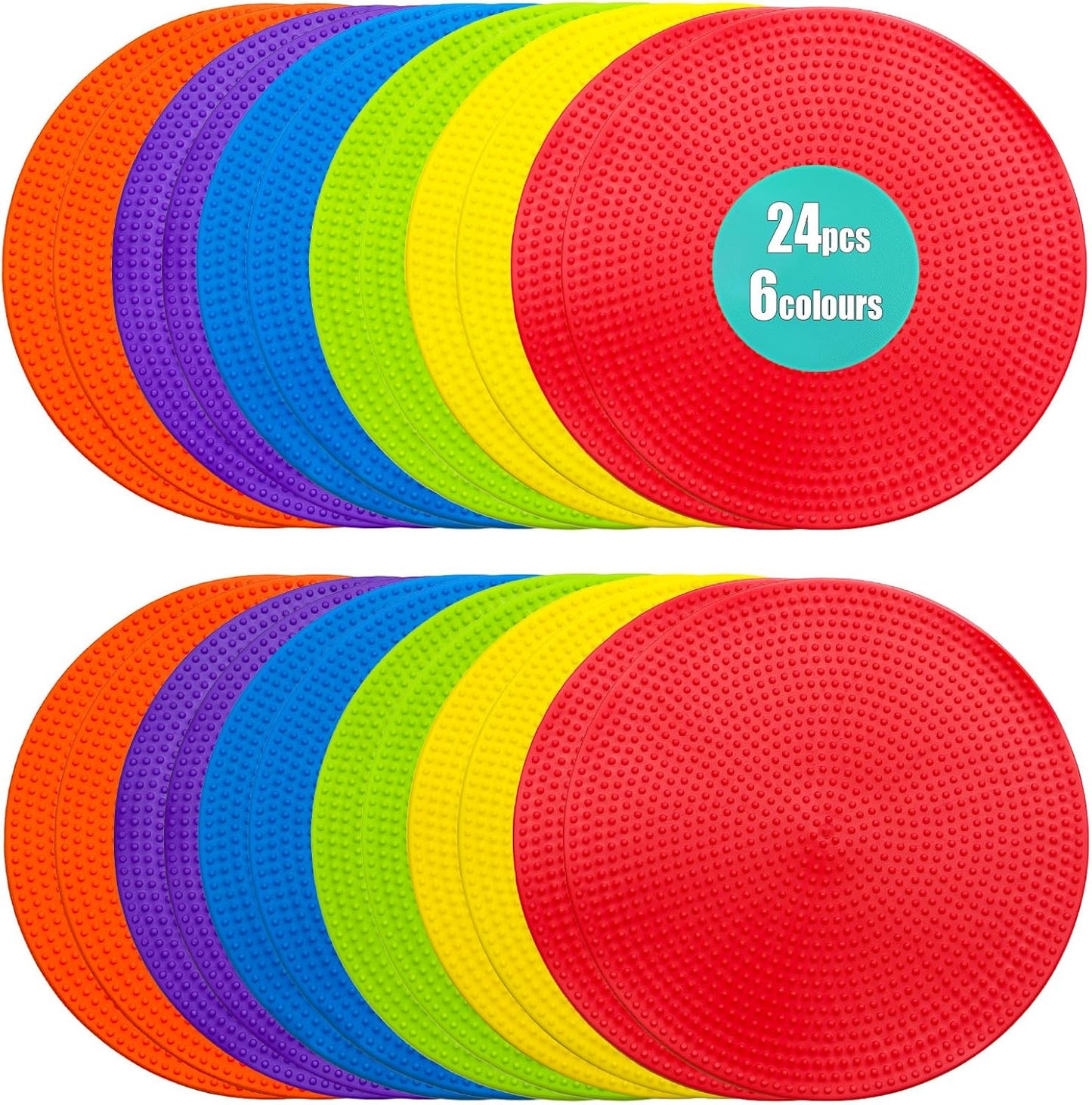 Spot Markers 4.72/9 Inch 12/24/36 Pcs Anti-Slip Agility Floor Markers,Colorful Flat Field Gym Classroom Floor Spots Set for Indoor Outdoor Soccer Basketball Sports Speed Training and Drills