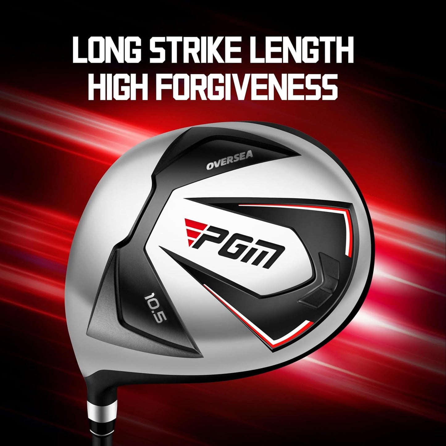 PGM Men's Oversea 9/12 Pieces Complete Golf Club Set with High-Strength Thin Face Design 460cc Driver High Forgiveness Ideal for Beginners