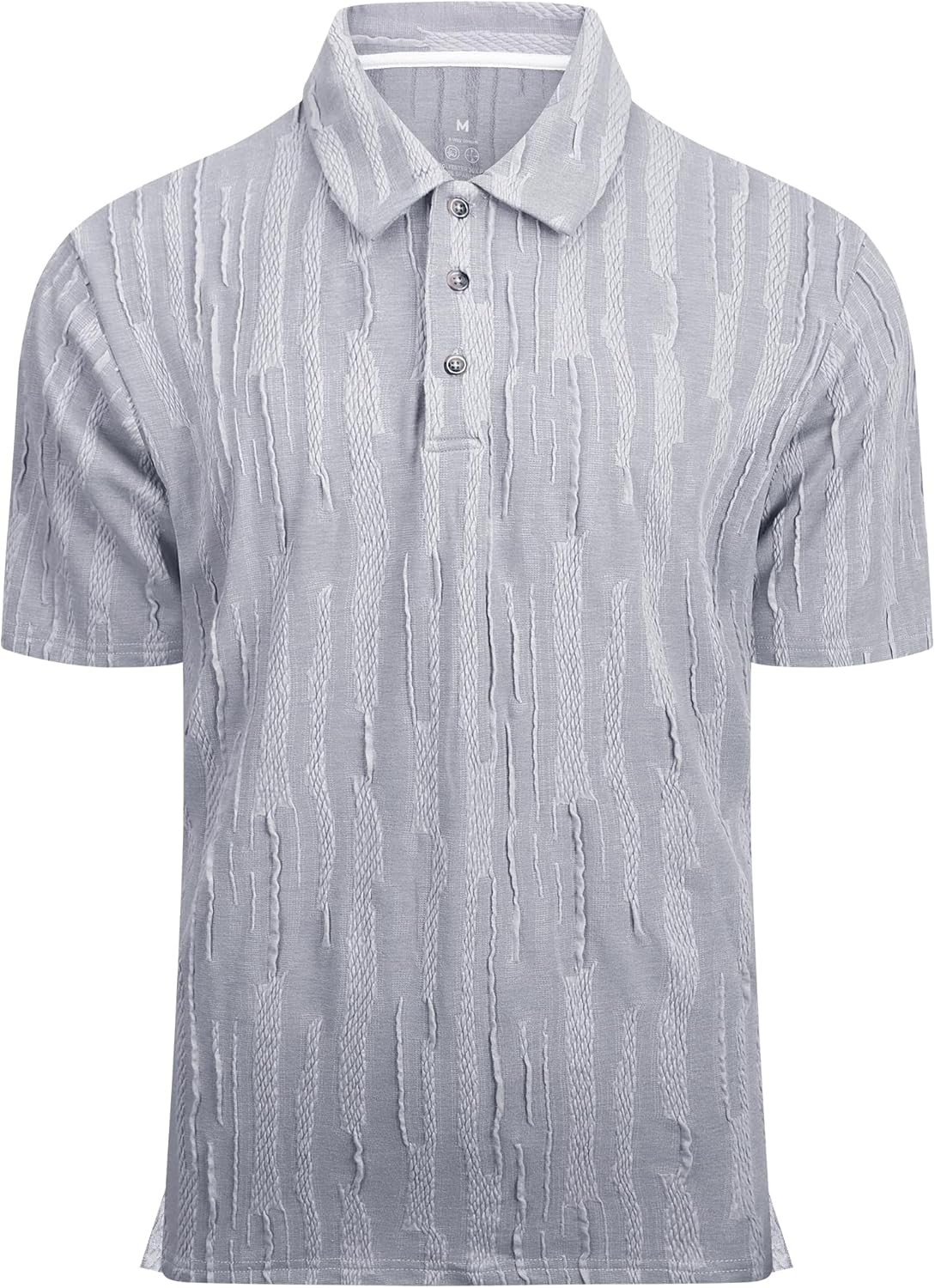 Esabel.C Golf Shirts for Men Dry Fit Performance Short Sleeve Print Moisture Wicking Collared Shirt