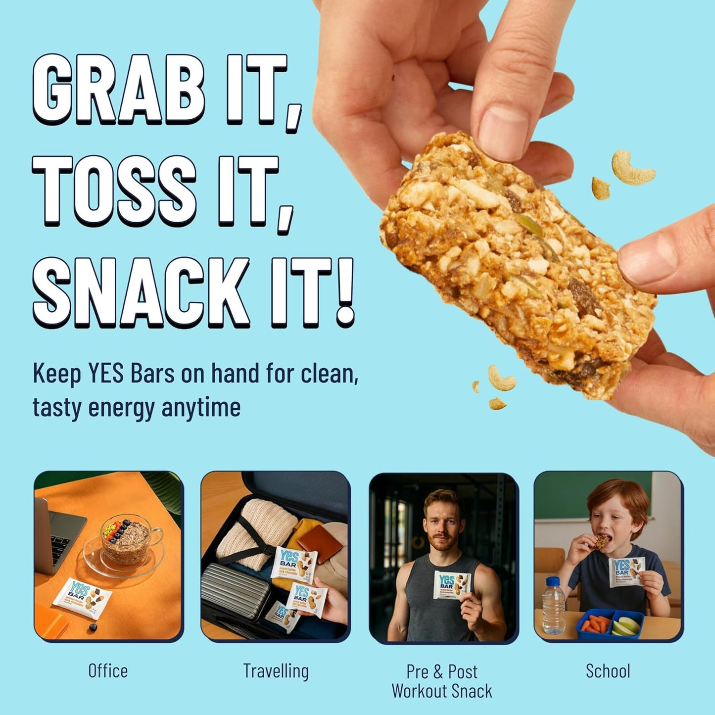 The YES Bar Apple Cinnamon Crisp – Plant Based Protein, Decadent Snack Bar – Vegan, Paleo, Gluten Free, Dairy Free, Low Sugar, Healthy Snack, Breakfast, Low Carb, Keto Friendly (Pack of 6)