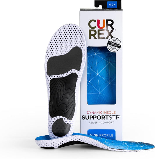 CURREX SupportSTP – Arch Support Insole w/Superior Cushioning & Airflow, Heavy Duty Shell for Less Fatigue – Comfort, Athletic, Casual and Work Shoe Inserts, Men & Women – High Arch, XS