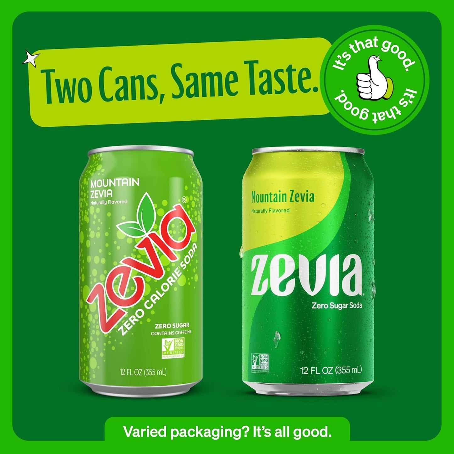 Zevia Zero Sugar Soda, Mountain Zevia, 12 oz Cans (24-Pack) – Naturally Sweetened, Non-GMO Project Verified, Gluten-Free, Vegan