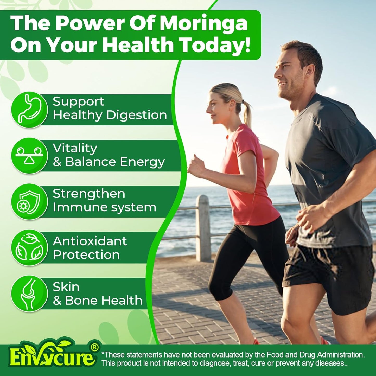 Organic Moringa Spirulina Gummies, Rich in Antioxidants, Essential Vitamins & Amino Acids, Pure Moringa Oleifera Leaves with Wheatgrass & Chlorella for Energy & Immunity, Green Superfood, 120 Cts