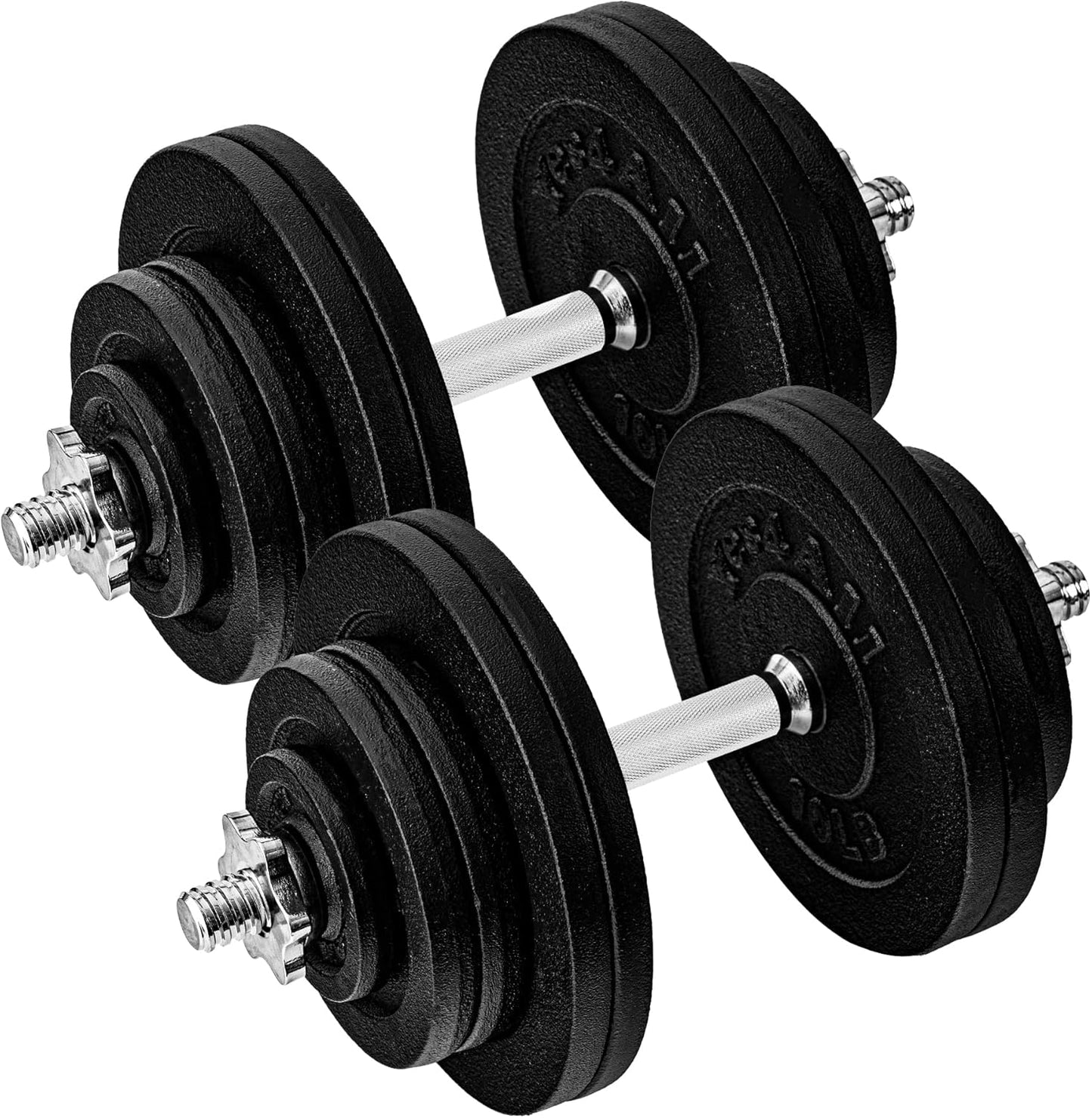 Yes4All Old School Adjustable Dumbbell Set with Weight Plates, Star Lock Collars/Connector, 40lbs to 200lbs Adjustable Weight Plates Set