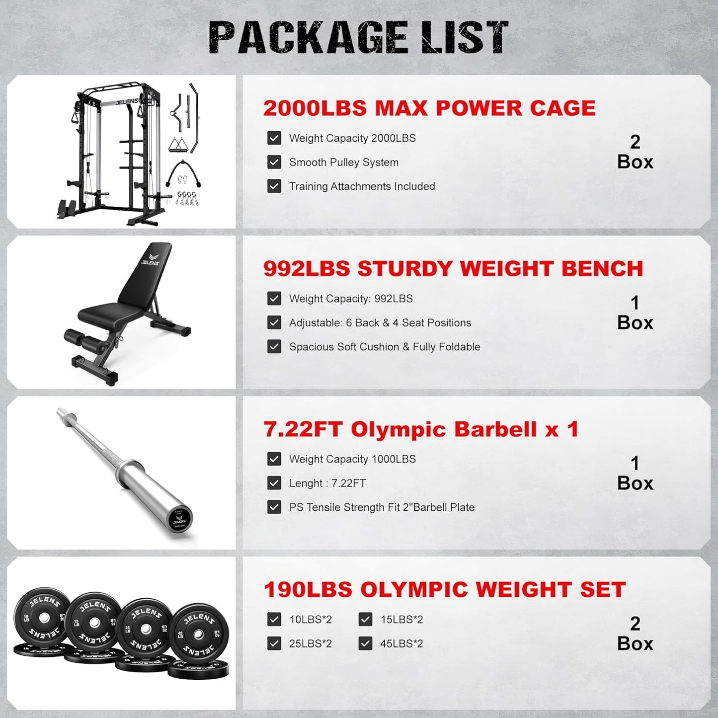 Power Cage, 2000LBS Multi-Function C21 Power Rack with Dual Pulley Cable Crossover System, All-in-One Squat Rack with More Training Attachments