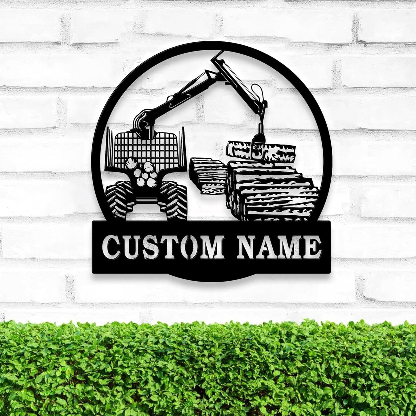 Personalized Logging Lumber Harvester Monogram Metal Sign Art LED Light, Custom Logging Lumber Metal Sign, Wall Art Hanging Home Decor Birthday Xmas Gift
