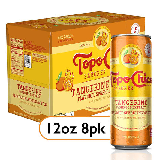 Topo Chico Sabores Tangerine with Ginger Extract 12oz 8pk