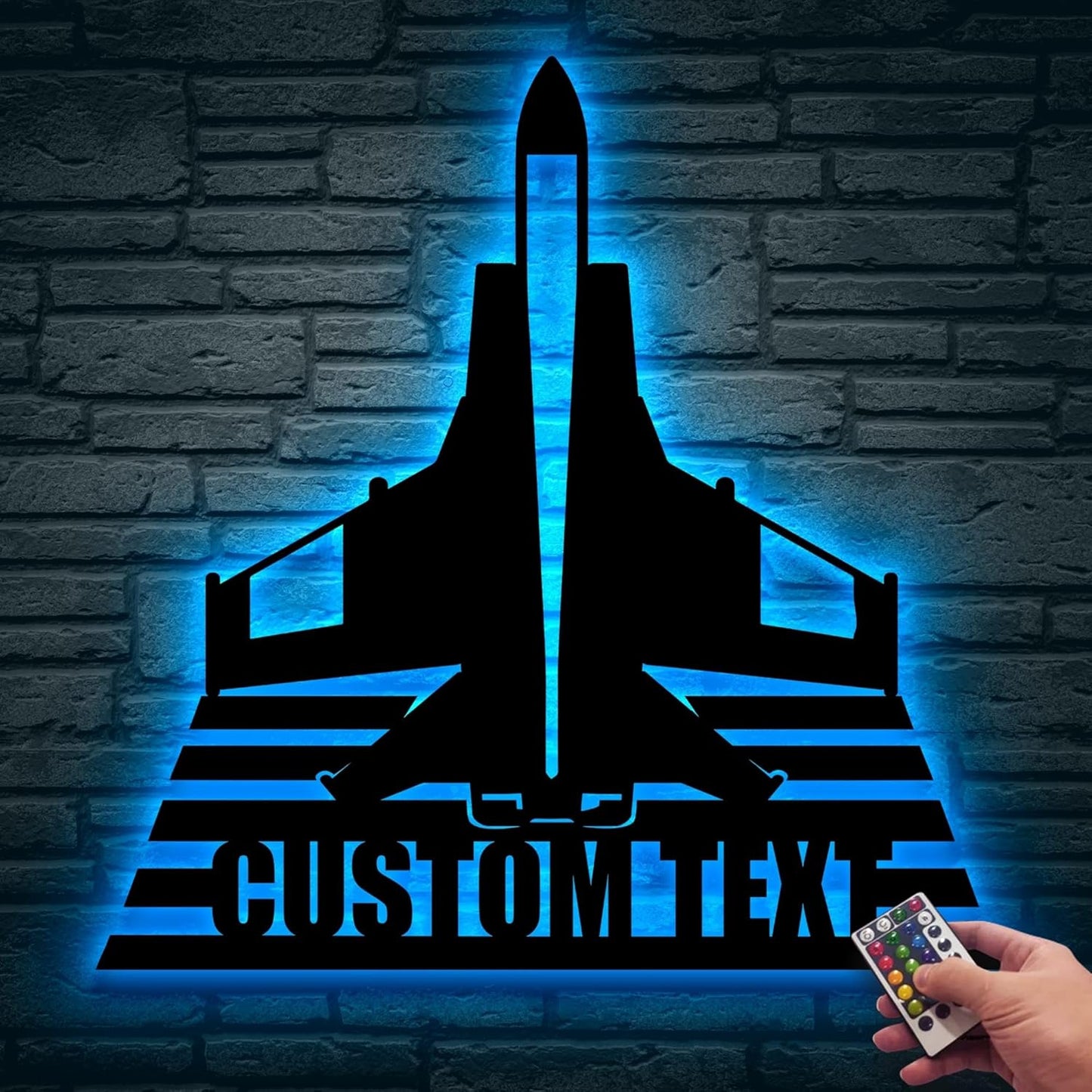 Personalized Fighter Aircraft Metal Wall Art LED Light, Custom Aviation Signs With LED Lights, Fighter Pilot Gift, Outdoor Decor, Wall Hanging, Home Decor, Birthday Xmas Gift