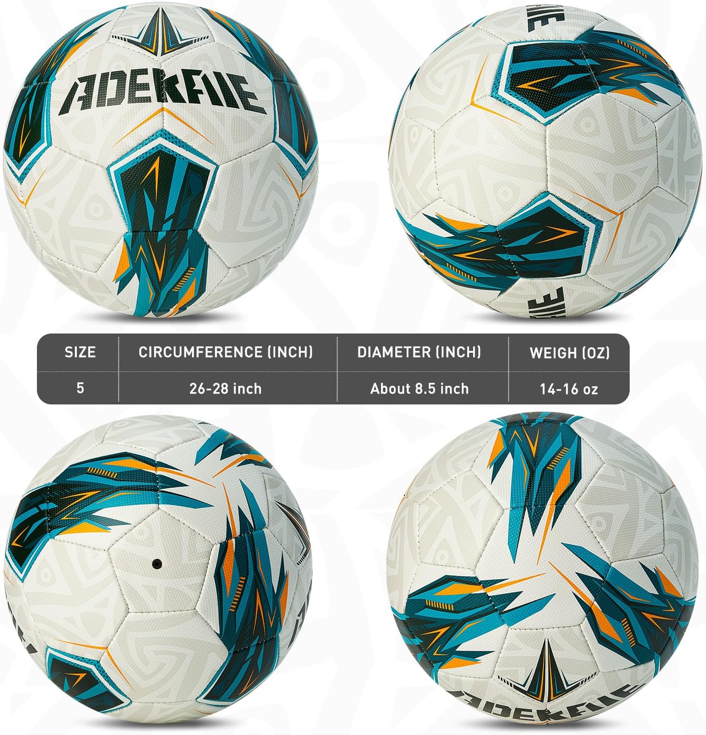 Soccer Ball Size 5 for All Age Recreational or Professional Outdoor Practice, PU Official Size&Weight, Size 5 Soccer Ball for Boys Youth Adults College Team, Ideal Gifts with Pump and Carry Net