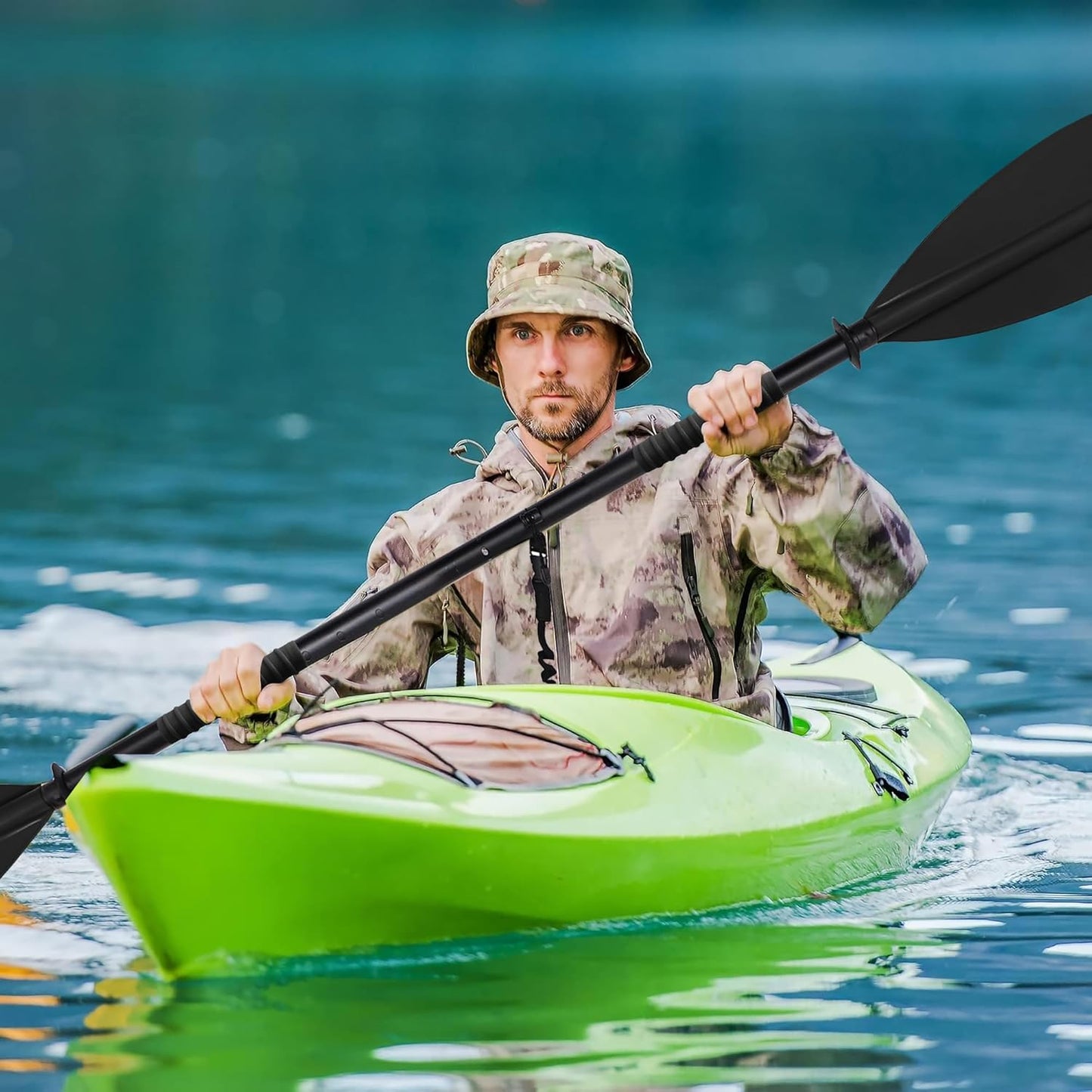 Kayak Paddle Aluminum Shaft Paddle with Nylon Blades, Floating Adjustable Kayaking Oars, 3 Piece, 220-240cm/86-94 Inches,Black/Rose/Teal/Black/Orange/Grey