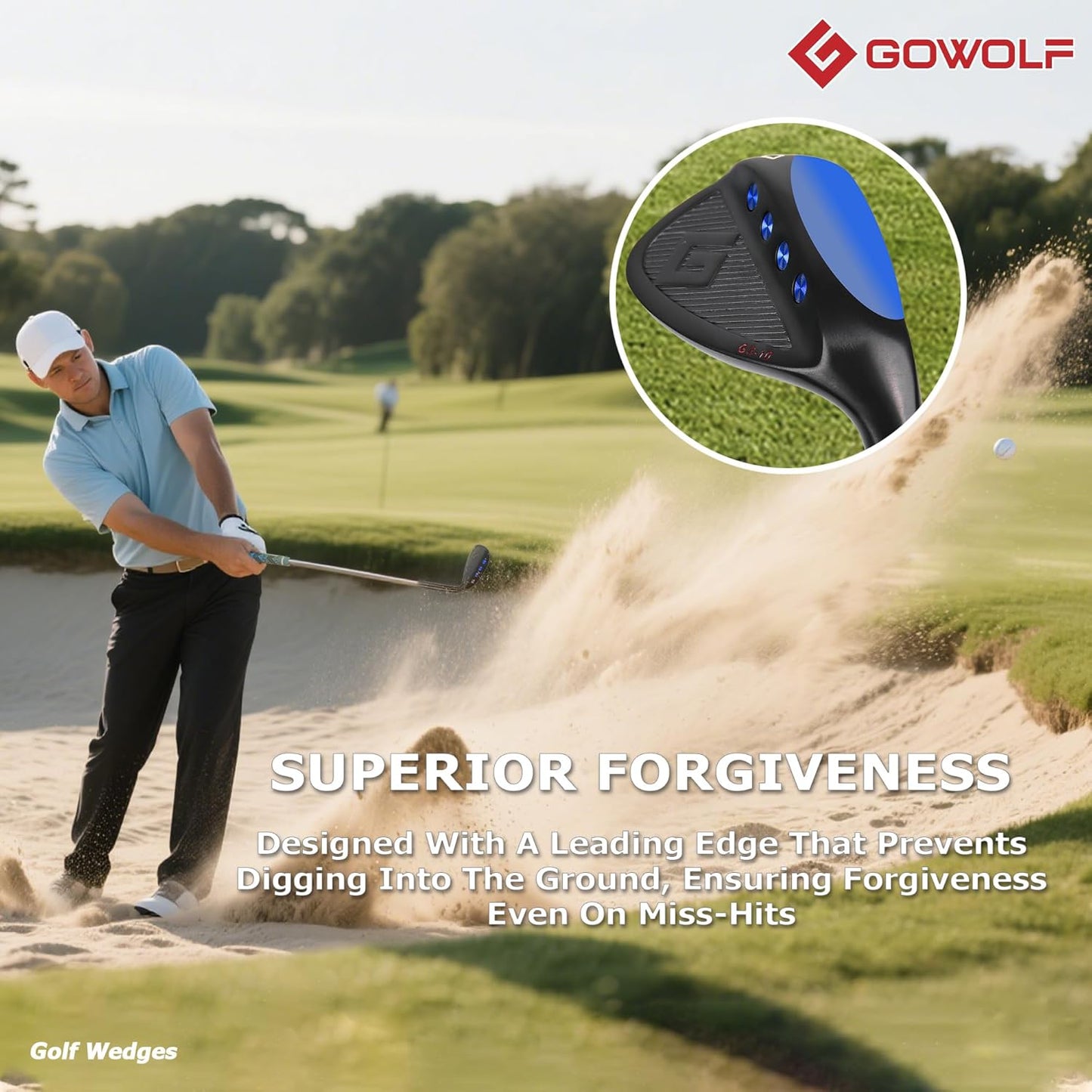 Gowolf Premium Forged Full Face Golf Wedges 50/52/54/56/58/60 Degree Individual or Sets for Men, Right Hand Gap Wedge Sand Wedge Lob Wedge, Golf Clubs CNC Milled Face for More Spin - Great Golf Gifts