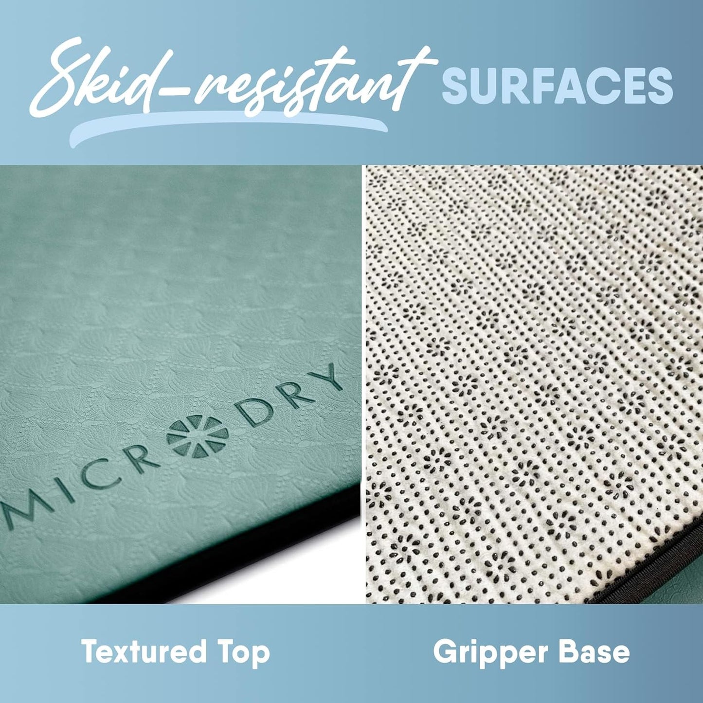 MICRODRY Deluxe Fitness Exercise Yoga Mat for Home & Gym, Extra Thick for High Impact Training, Multi Layered Skid Resistant Surface, Odor Neutralizing with Carrying Strap