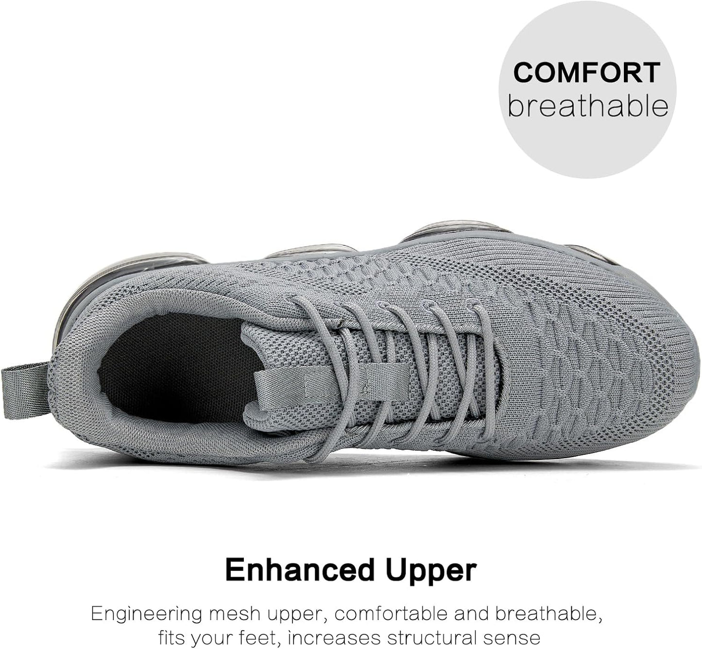 Men's Air Cushion Running Shoes Breathable Tennis Fashion Sneakers Non Slip Workout Casual Sport Shoes Gym Training Comfortable Walking Shoes