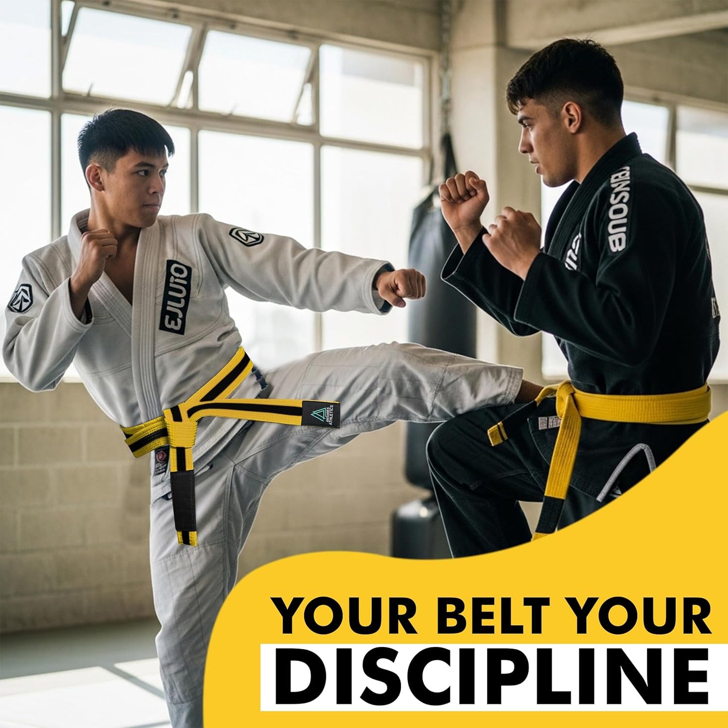 Brazilian Jiu Jitsu Belts Preshurunk Martial Arts Youth BJJ Belts for Girls & Boys with BJJ Ranking Stripes