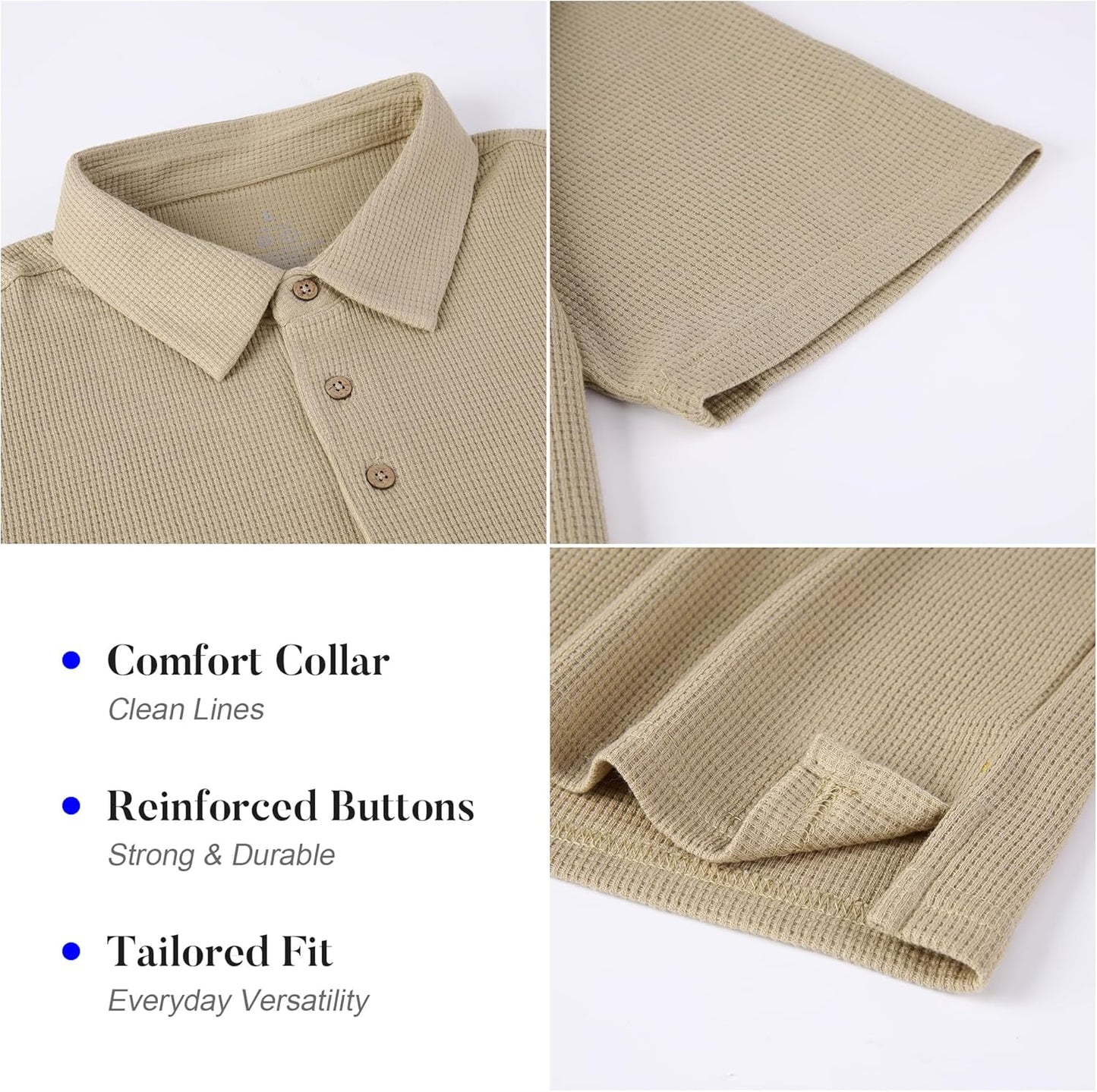WARHORSEE Golf Polo Shirts for Men Short Sleeve Wrinkle Free 4 Way Stretch Moisture Wicking Performance Collared Tshirts