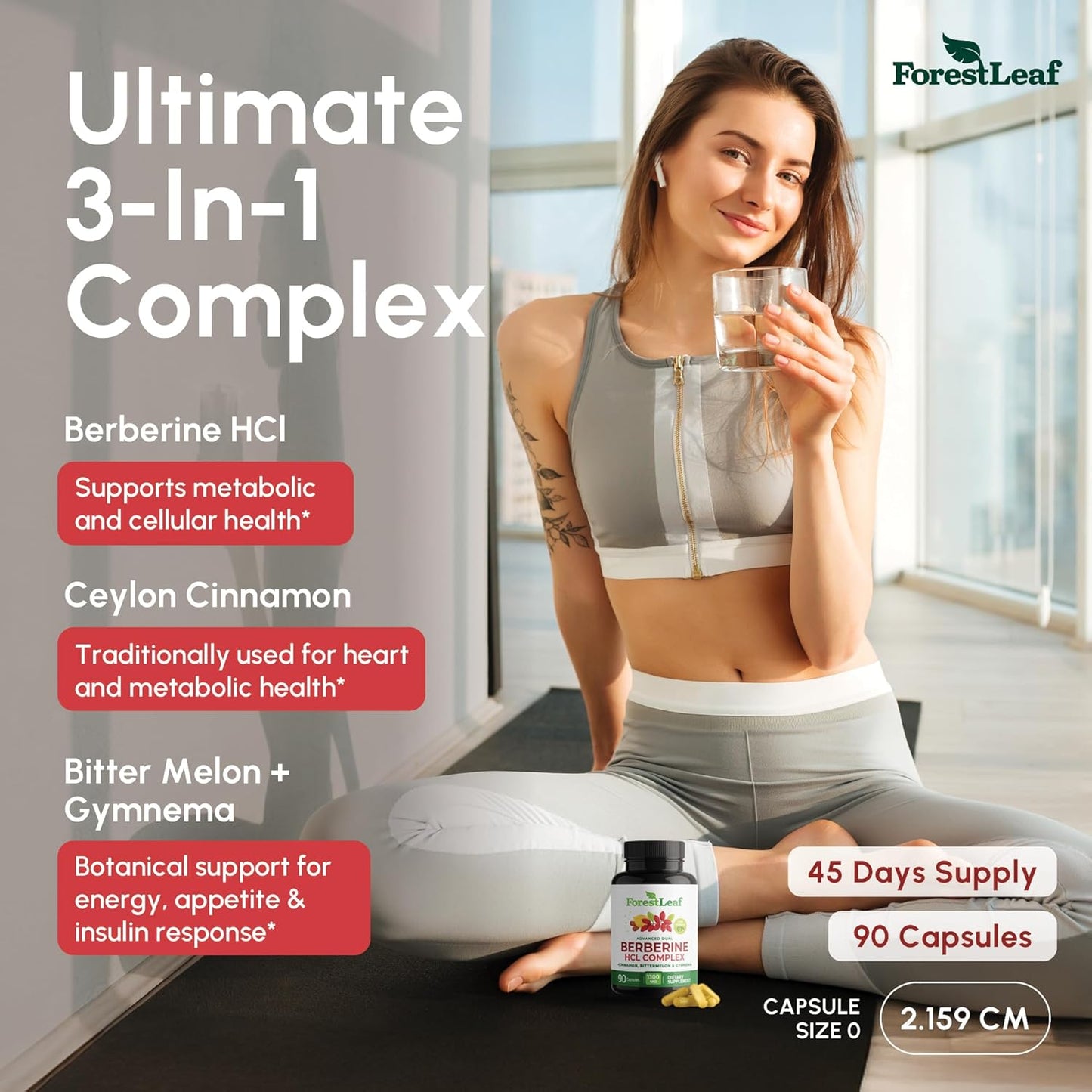 Berberine Supplement 1300mg per Serving- 97% Tested Ultra High Potency Berberine HCl with Ceylon Cinnamon, Bitter Melon & Gymnema, 10:1 Extract Berberis Supplements, Weight Management, 90 Veggie Caps