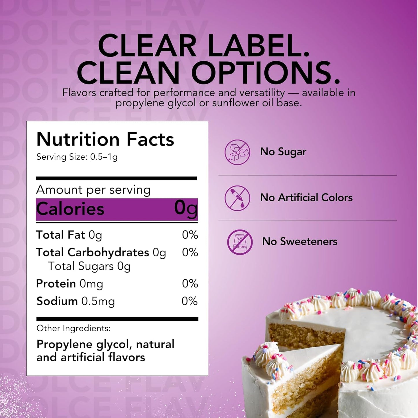 Dolce Flav Birthday Cake Extract – 2 Ounce Water-Soluble Kosher, Sugar-Free, Concentrated Festive Cake Flavoring for Frostings, Cupcakes & Desserts, Includes Measured Dropper