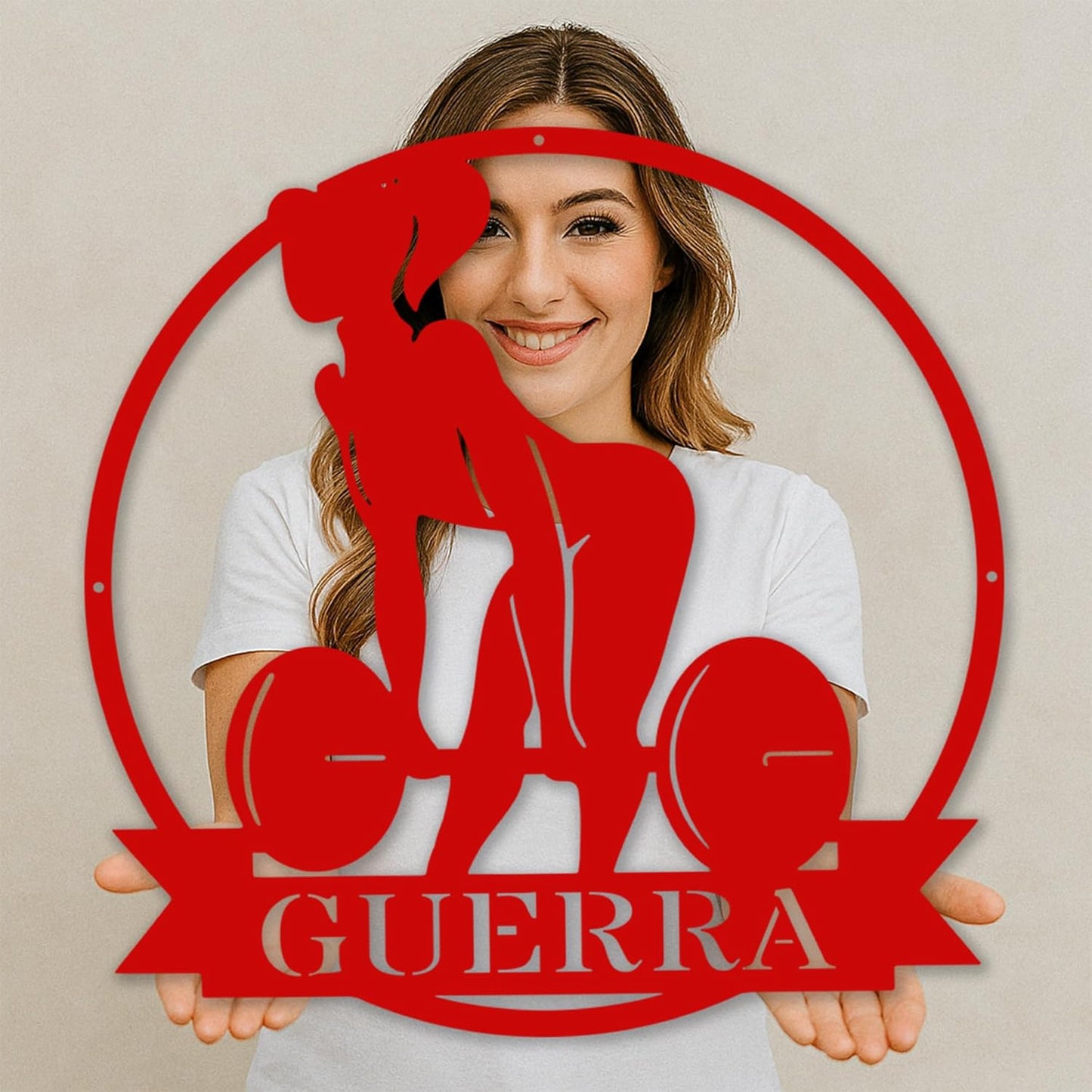 Personalized Custom Name Gym Metal Sign for Home Workout Room, Fitness Garage Center Motivational Decor, Powerlifting Wall Art Gift for Women, Men, Dad, Papa, Grandpa, Mother, Sister, Girls