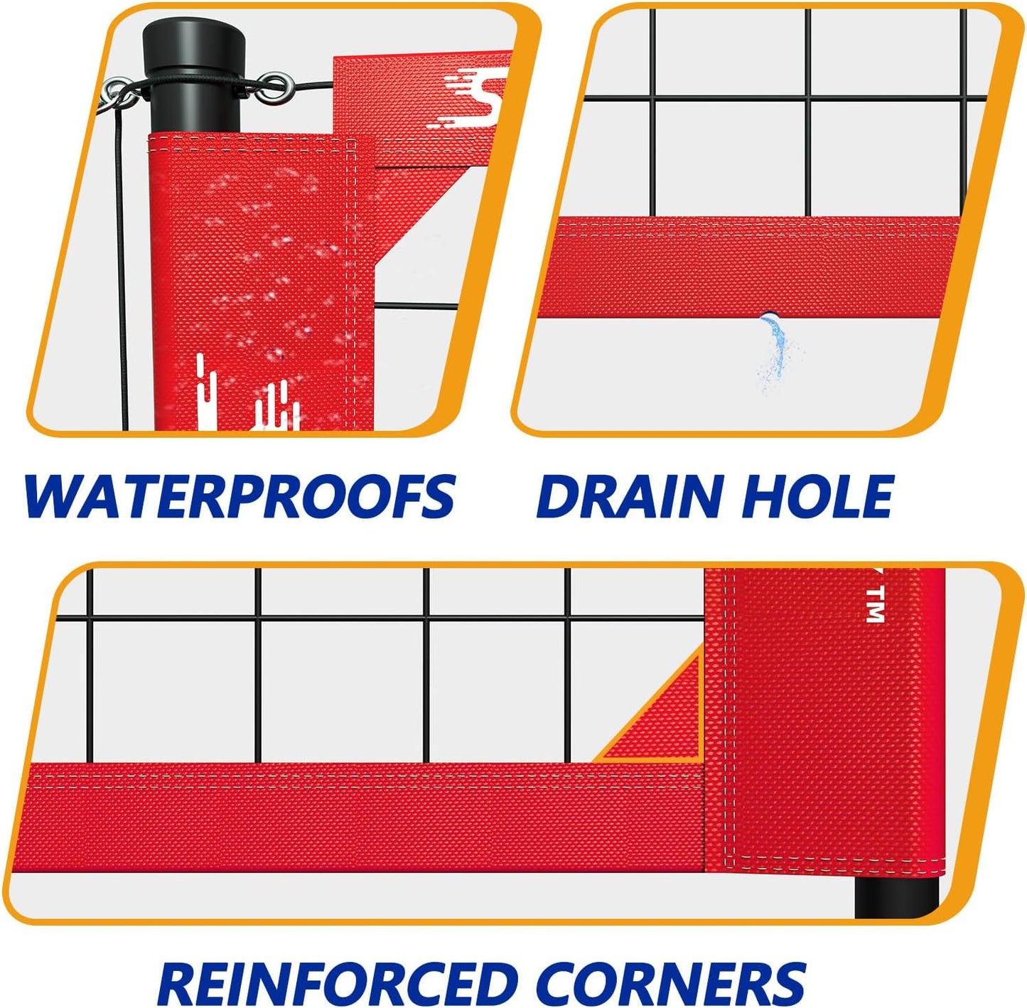 Outdoor Heavy Duty Volleyball Net Set, Anti-Sag Design, Adjustable Aluminum Poles, Portable Volleyball Net for Backyard,Grass and Beach