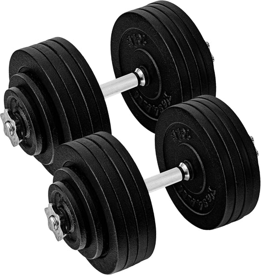 Yes4All Old School Adjustable Dumbbell Set with Weight Plates, Star Lock Collars/Connector, 40lbs to 200lbs Adjustable Weight Plates Set
