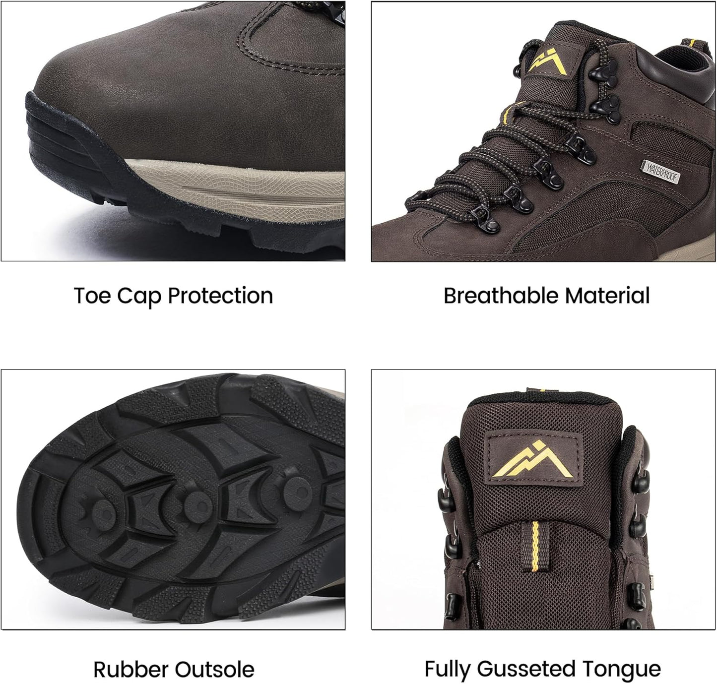 CC-Los Men's Waterproof Hiking Boots Outdoor Relaxed Fit Lightweight Size 7-13.5