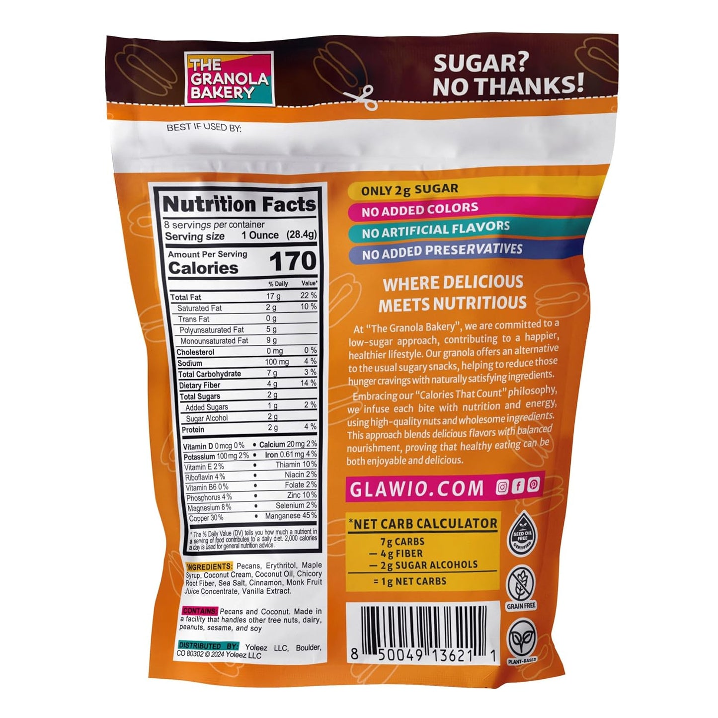 TGB Maple Pecan, Keto Nuts, No Added Sugar, Gluten Free, Healthy Low Carb Snack, 8oz Resealable Bag (Pack of 1)