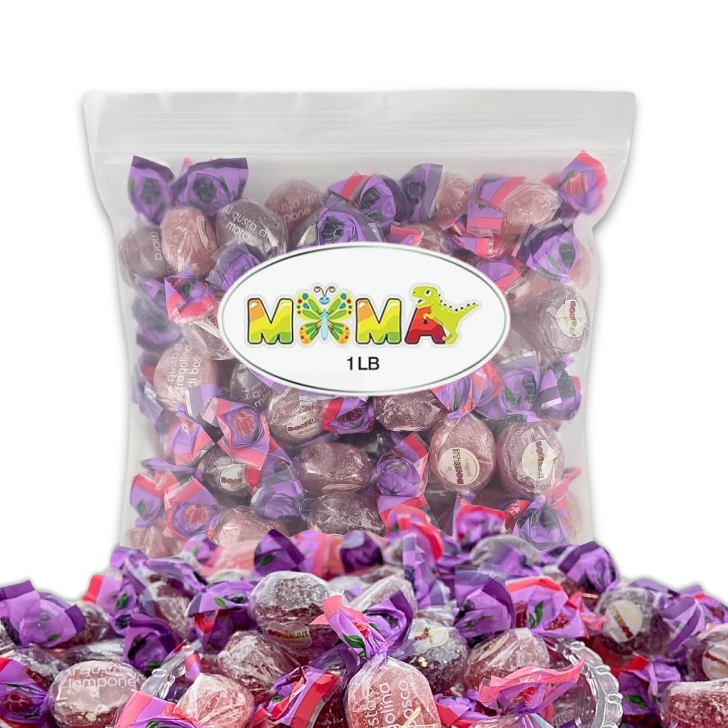 B0nelle Italian Fruitti Di Bosco Jelly Candy - 1 lb Assorted Individually Wrapped Jelly Fruit Candy - Delicious Mima's Memorial Day Mega Sale Treats for Gifting & Sharing