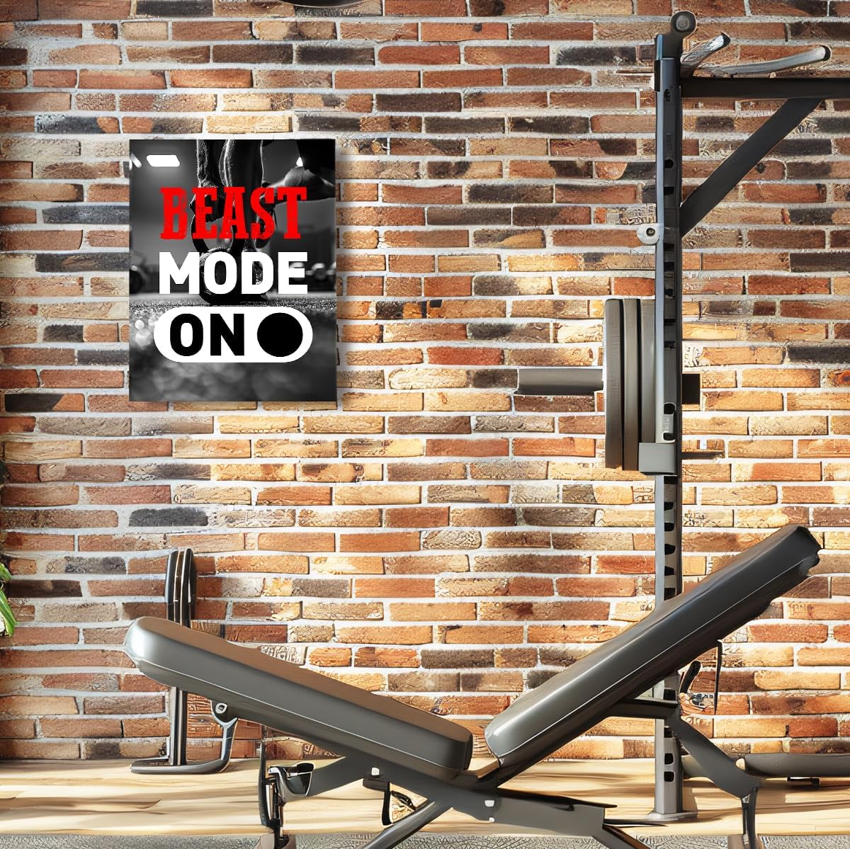 Inspirational Gym Wall Decor,Fitness Quotes Wall Art,Beast Mode on Canvas Wall Decor for Home Gym