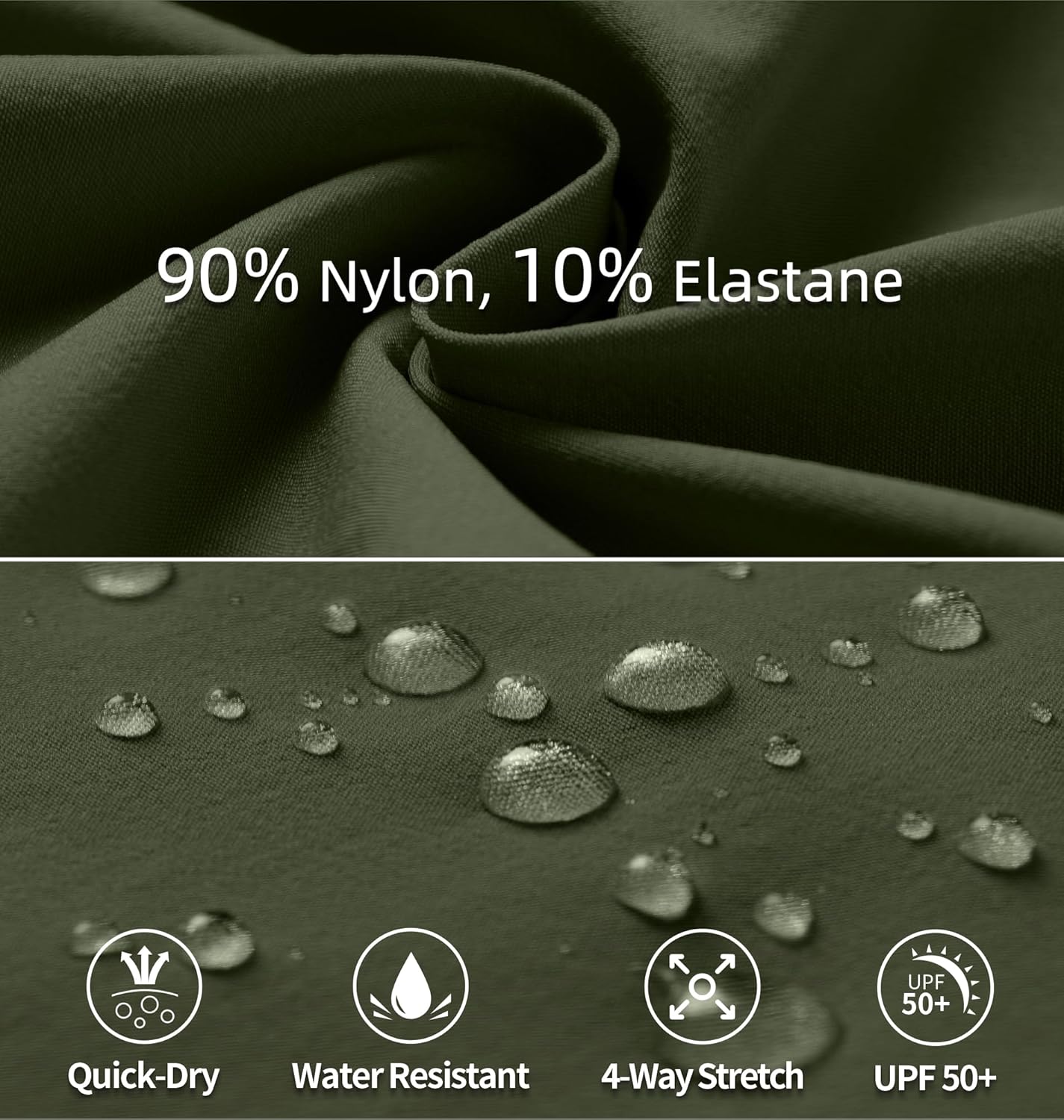 Women's Hiking Pants Quick Dry Lightweight Cargo Pants UPF 50 Water Resistant Zipper Pockets for Golf Travel Work Camping