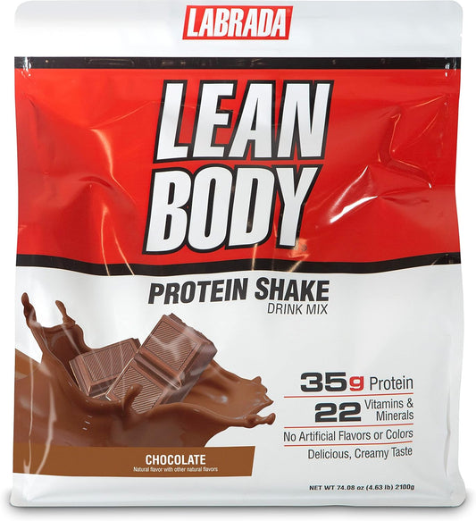 Lean Body All-in-One Chocolate Protein Shake. 35g Protein, Whey Blend, 7g Healthy Fats & Fiber, 22 Vitamins and Minerals, No Artificial Colors, Gluten Free, (4.6lb) Packaging May Vary