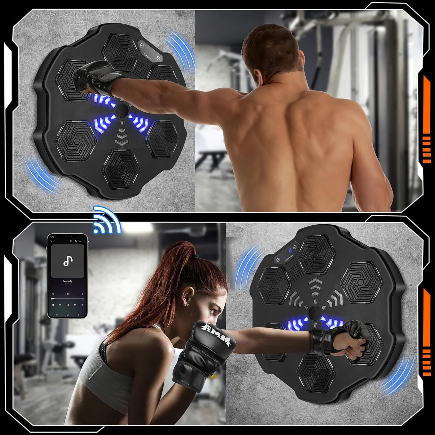 Electronic Boxing Workout Machine, Intelligent Boxing Target, Smart Music Boxing Machine, Home Wall Mounted Boxing Game Trainer, Boxing Punching Equipment for Adults and Kids in Home and Gym