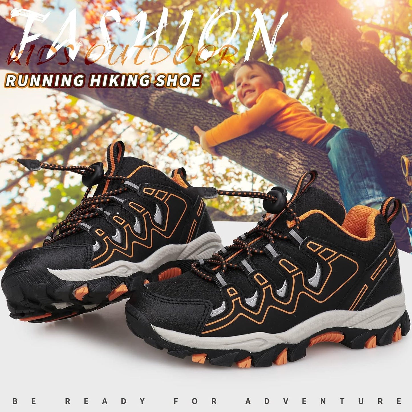 UOVO Boys Girls Kids Sneakers Hiking Running Outdoor Walking Tennis Shoes Waterproof Non Slip Fashion Sneakers(Little/Big Kids