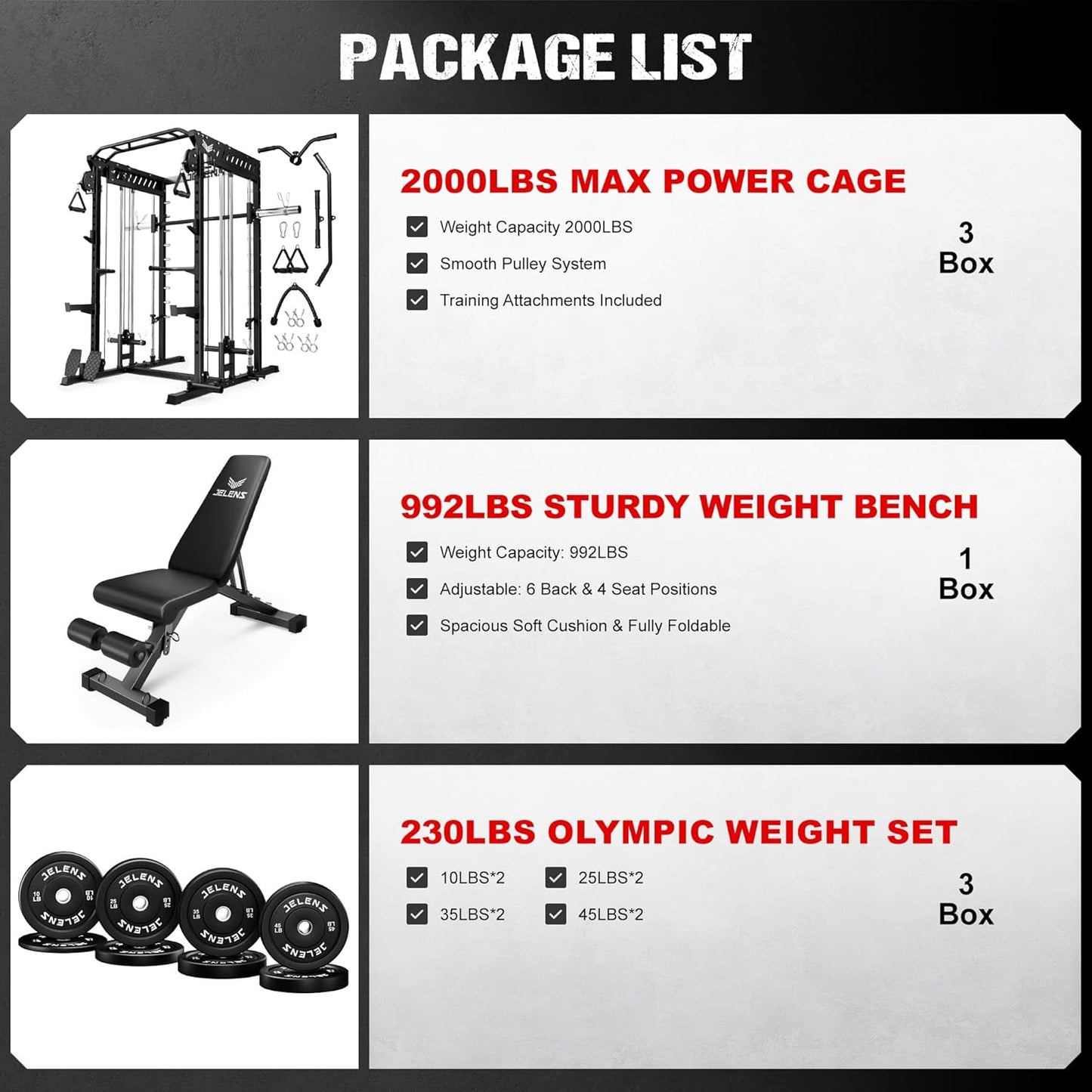 M21 Smith Machine, Multi-Function Power Cage with Dual Pulley Cable Crossover System, 2000LBS All-in-One Squat Rack with Smith Bar and Attachments
