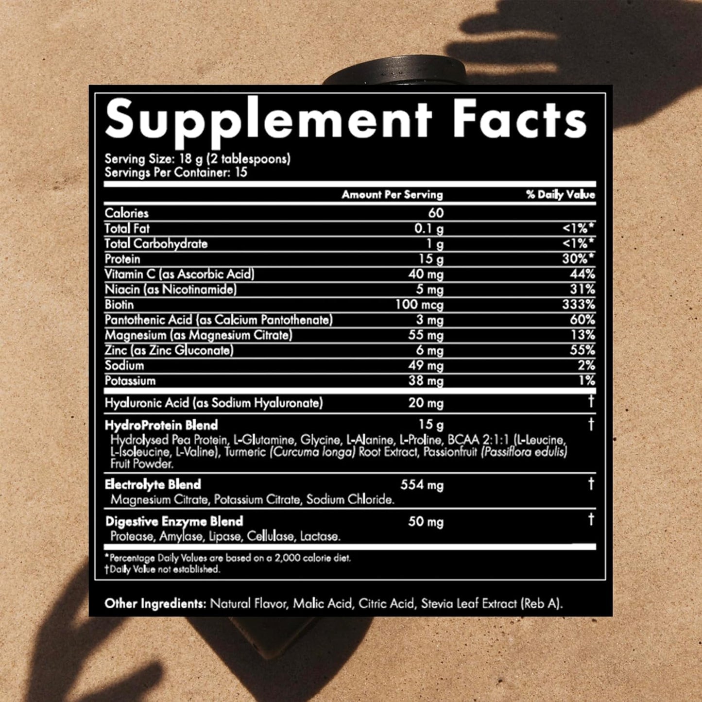 WelleCo HydroProtein Elixir, Potassium Electrolyte Powder with 15g Vegan Protein for Energy, Healthy Hair, Skin & Nails, Easy to Digest Powdered Electrolytes, Passionfruit, 9.5oz Jar