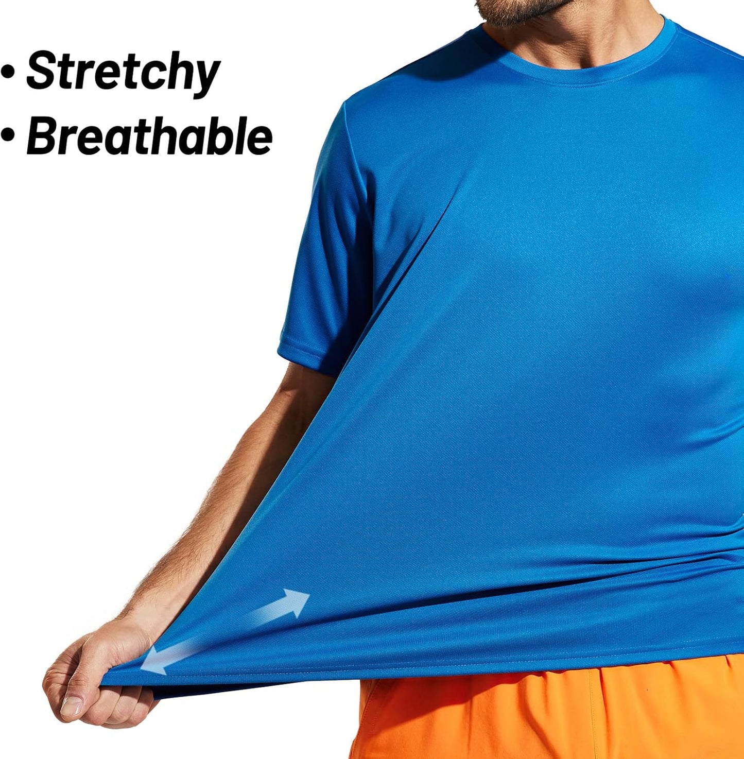 MIER Men's Quick Dry Workout Shirts Moisture Wicking Running Athletic Performance T-Shirts Recycled Polyester Top Tee