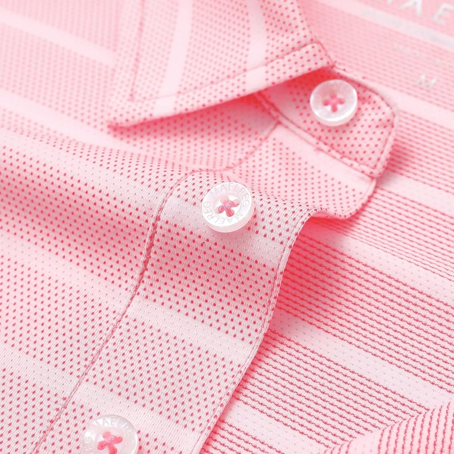 M MAELREG Golf Shirts for Men Short Sleeve Dry Fit Casual Striped Performance Moisture Wicking Collared Mens Polo Shirts